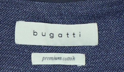 Bugatti Men’s Purple M 1/4 Zip High Neck Cotton Sweatshirt