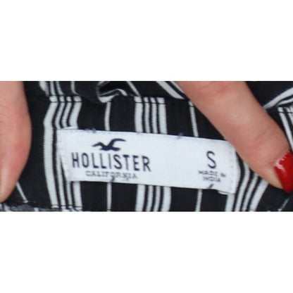 Hollister Women’s Black White Striped S Cropped Wide-Leg Trousers