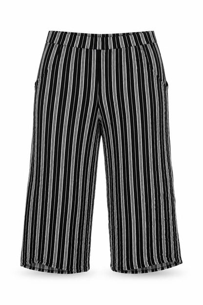 Hollister Women’s Black White Striped S Cropped Wide-Leg Trousers