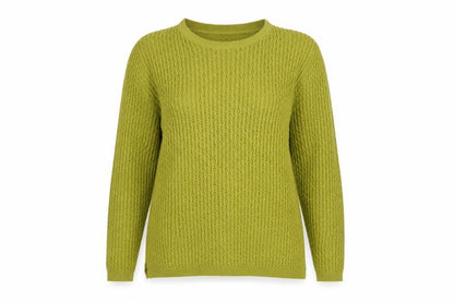 Isle Essentials Women’s Green Open Knit Pullover Jumper UK 14