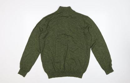 St Bernard Dunnes Men’s Green M Quarter Zip Cotton Knit Jumper