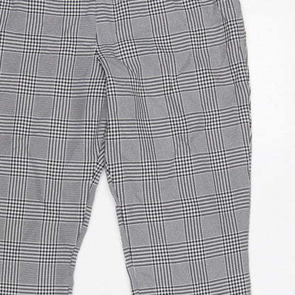 boohoo Women’s Grey Check High Rise Skinny Trousers UK 12