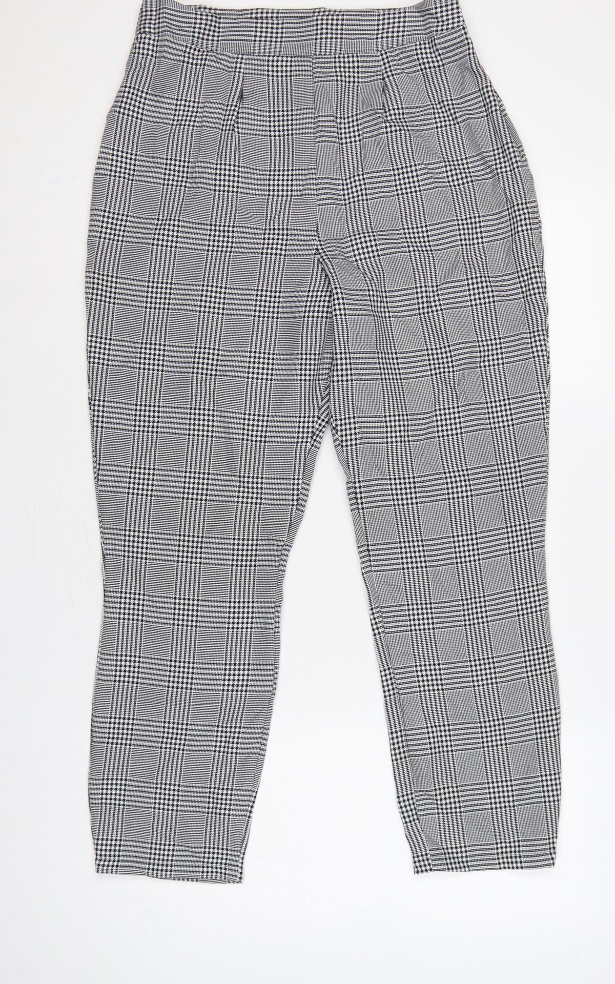 boohoo Women’s Grey Check High Rise Skinny Trousers UK 12