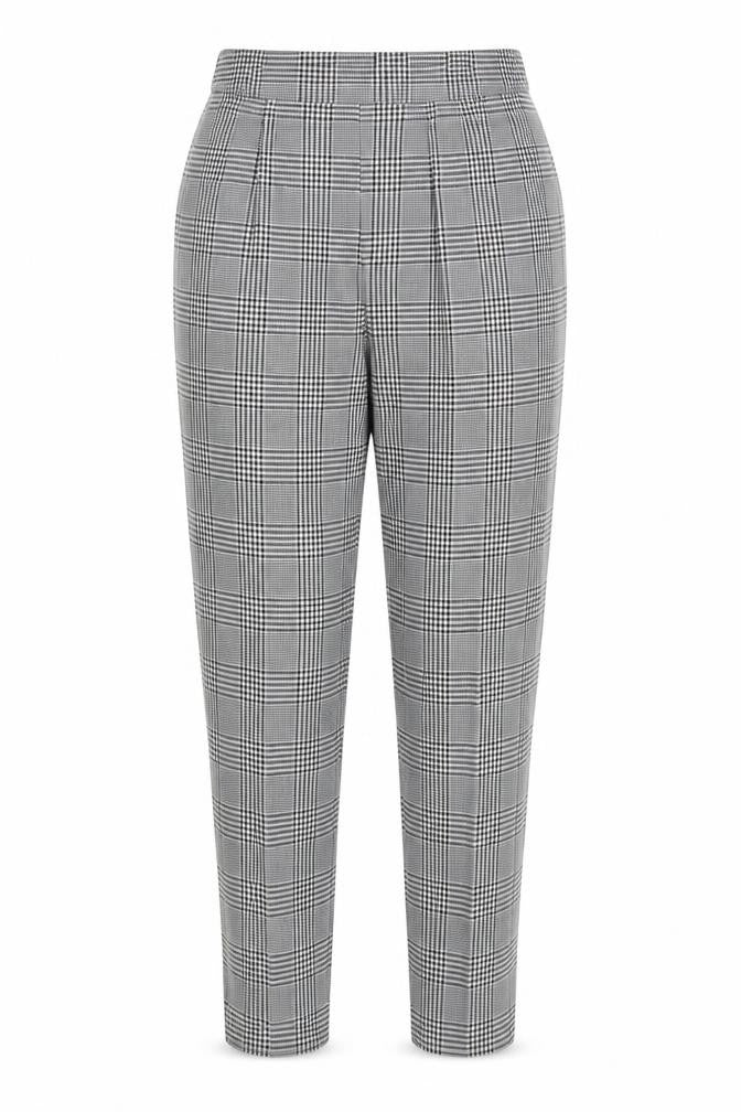 boohoo Women’s Grey Check High Rise Skinny Trousers UK 12