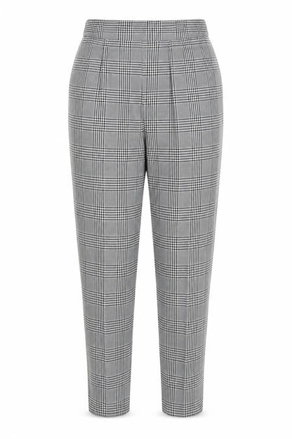 boohoo Women’s Grey Check High Rise Skinny Trousers UK 12