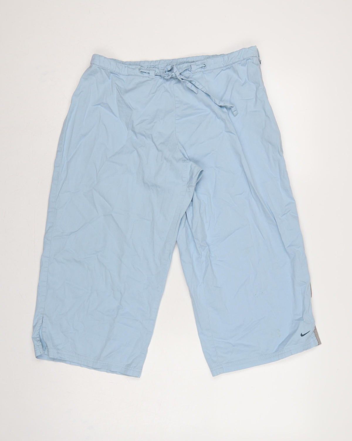 Nike Women Blue UK 14 Capri Activewear Running Trousers Drawstring