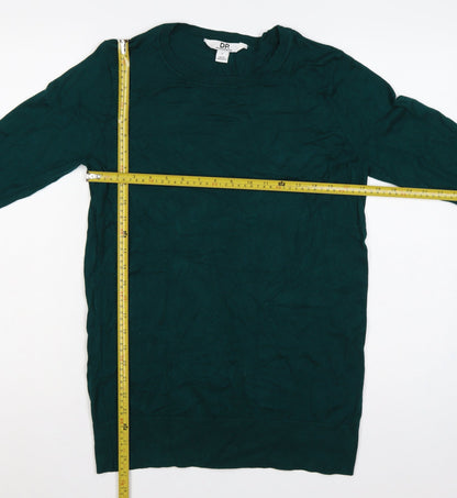 Dorothy Perkins Women Green UK 14 Round Neck Button Cuff Jumper