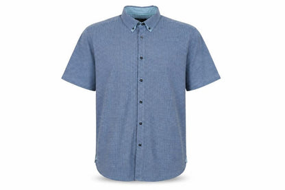 M&S Autograph Men’s Blue Check Slim Fit 2XL Short Sleeve Shirt
