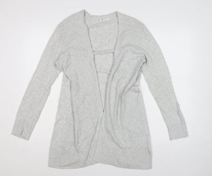 GAP Men Grey Cotton Open Knit Longline Cardigan Size M