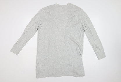 GAP Men Grey Cotton Open Knit Longline Cardigan Size M