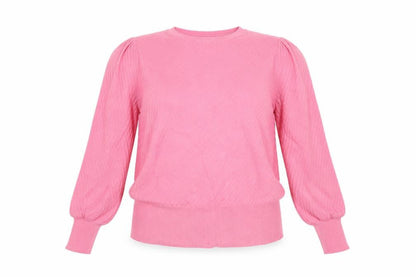 Marks and Spencer Women Pink Size 16 Balloon Sleeve Knit Jumper