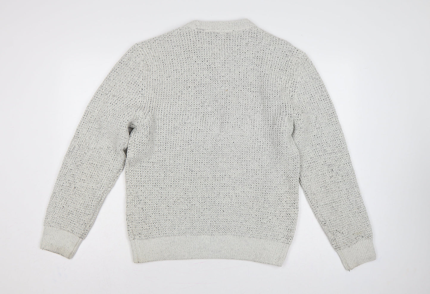 Next Men’s Ivory Fleck Knit Crew Neck Pullover Jumper Size S