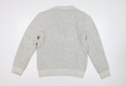 Next Men’s Ivory Fleck Knit Crew Neck Pullover Jumper Size S