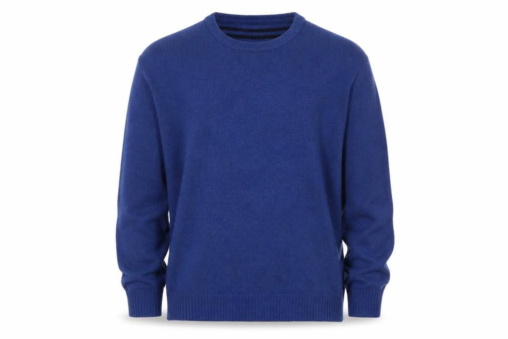 John Lewis Men Blue L Merino Cashmere Crew Neck Pullover Jumper