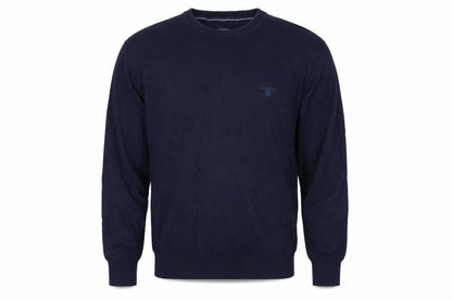 GANT Men’s Blue L Crew Neck Logo Knit Pullover Jumper