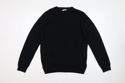 Marks and Spencer Teens Black XS V-Neck Cotton Pullover Jumper