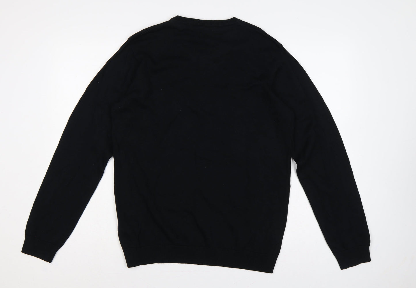 Marks and Spencer Teens Black XS V-Neck Cotton Pullover Jumper