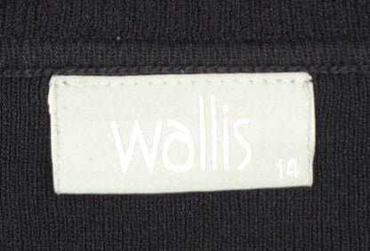 Wallis Women’s Black White Stripe Tunic Jumper UK 14 Long Sleeve Knit