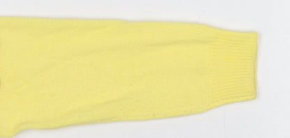 Damart Women Yellow Acrylic Mock Neck Knit Pullover Jumper UK 18