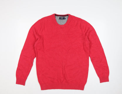 Maine New England Men's Red Medium Cotton Crew Neck Pullover Jumper
