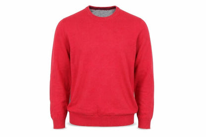 Front view of Maine New England Men's Red Medium Cotton Crew Neck jumper