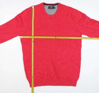 Maine New England Men's Red Medium Cotton Crew Neck Pullover Jumper