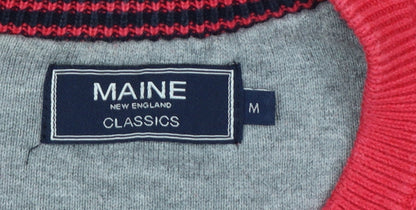 Maine New England Men's Red Medium Cotton Crew Neck Pullover Jumper