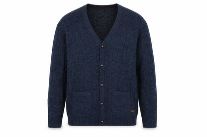 P.G. Field Men’s Blue 2XL Button V-Neck Knit Cardigan Pockets
