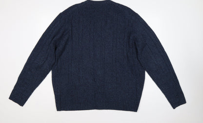 P.G. Field Men’s Blue 2XL Button V-Neck Knit Cardigan Pockets