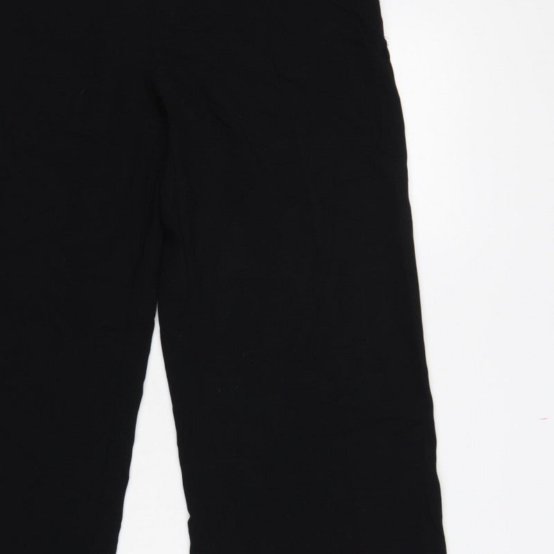 Zara Women’s Black L High Rise Wide Leg Dress Trousers