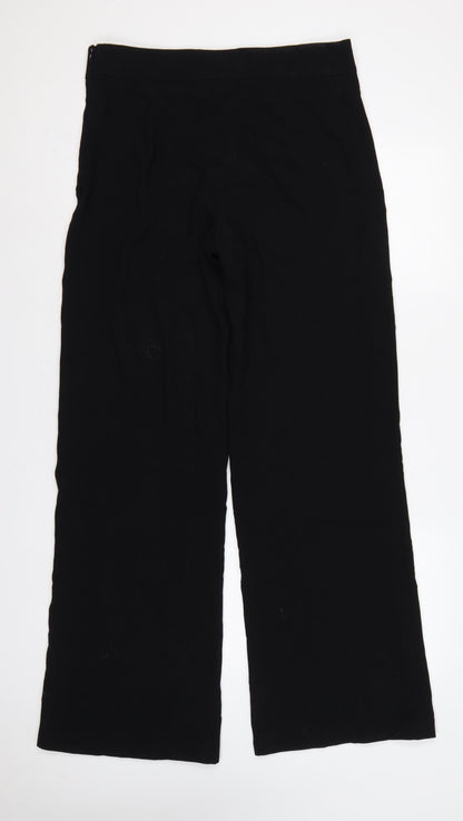 Zara Women’s Black L High Rise Wide Leg Dress Trousers