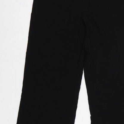 Zara Women’s Black L High Rise Wide Leg Dress Trousers