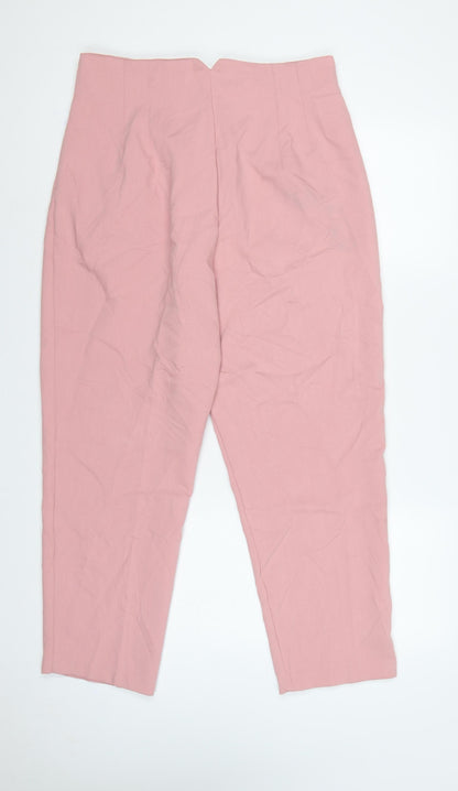 Zara Women Pink XL Tailored Tapered Smart Dress Trousers