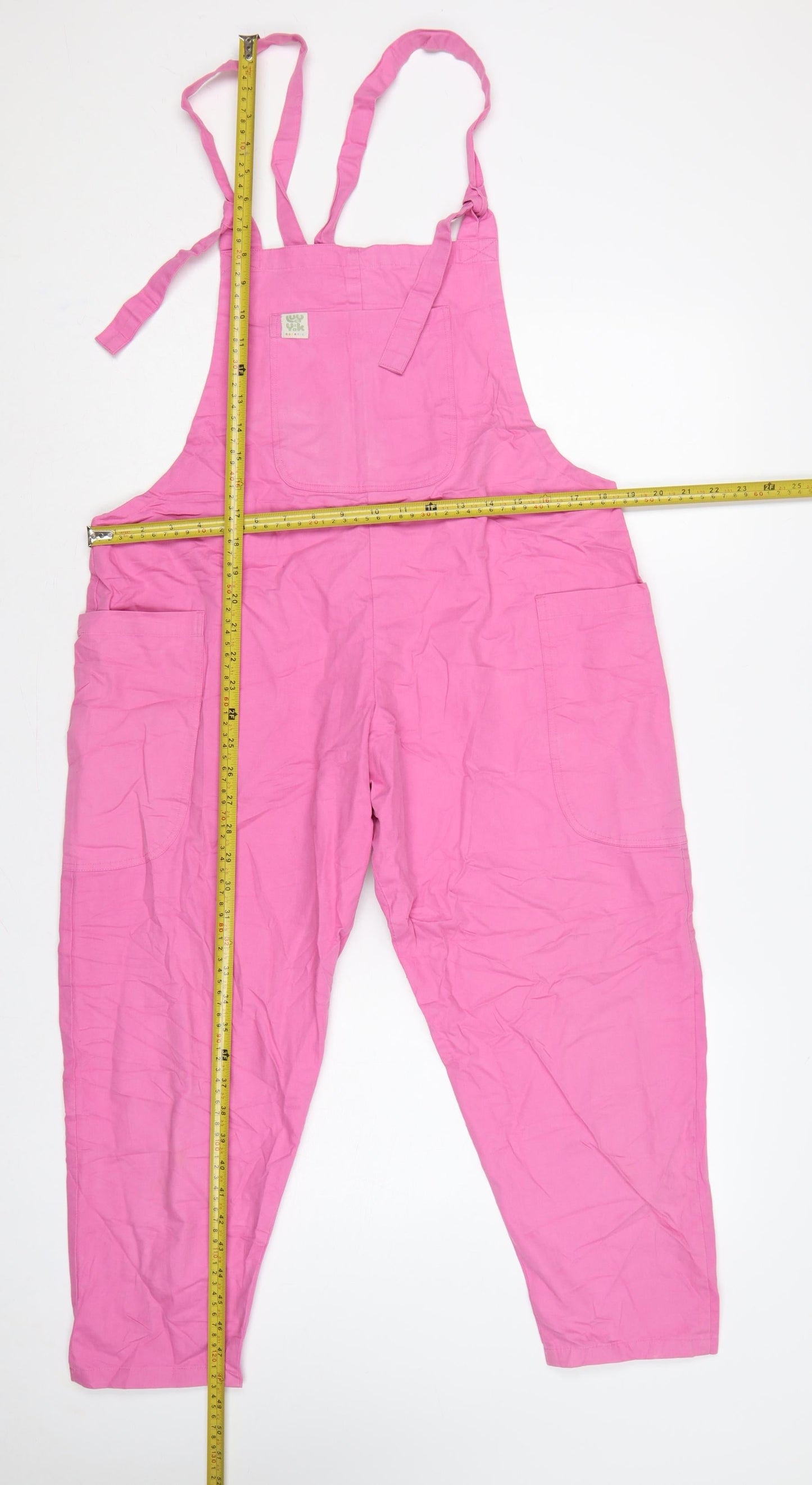 Lucy & Yak Women Pink Small Organic Cotton Dungarees Tapered Pockets