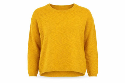 H&M Divided Women Yellow UK 12 M Crew Neck Knit Pullover Jumper