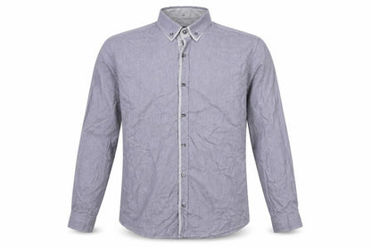 Next Men's Grey L Cotton Button-Down Long Sleeve Casual Shirt