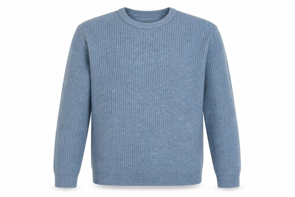 Marks & Spencer Men Blue M Crew Neck Rib Knit Pullover Jumper