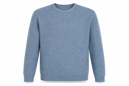 Marks & Spencer Men Blue M Crew Neck Rib Knit Pullover Jumper