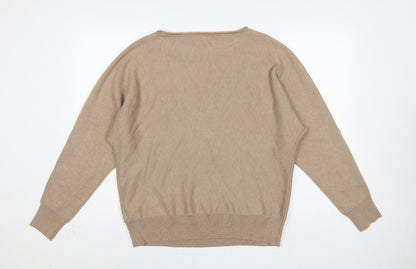 Cynthia Rowley Women’s Beige L Cotton Blend Round Neck Jumper