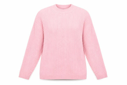 Marks & Spencer Women Pink L Rib Knit Round Neck Jumper