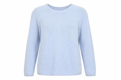 Marks and Spencer Women Blue UK 12 Cotton Crew Neck Raglan Jumper