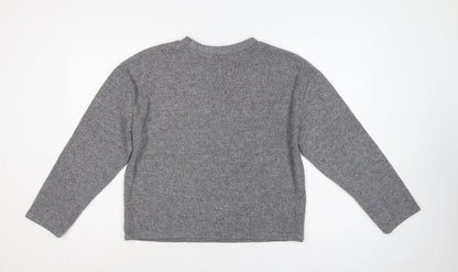 Zara Women’s Grey Size S Crew Neck Knit Relaxed Pullover Jumper