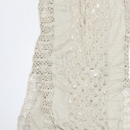 AllSaints Women Beige UK 8 Long Maxi Hand Crochet Bohemian Dress