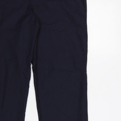 Zara Women’s Blue M Straight Leg Smart Trousers Pockets