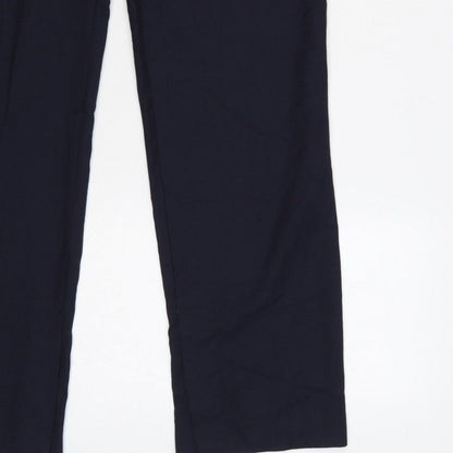 Zara Women’s Blue M Straight Leg Smart Trousers Pockets