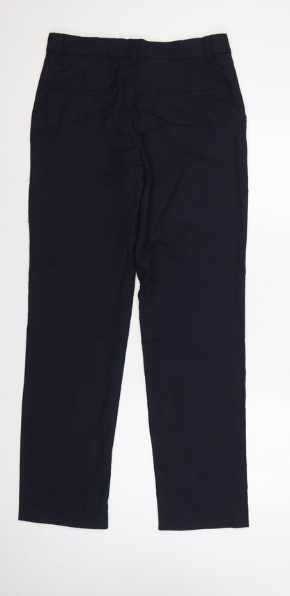 Zara Women’s Blue M Straight Leg Smart Trousers Pockets