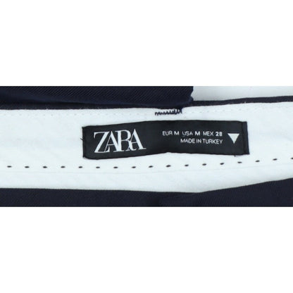 Zara Women’s Blue M Straight Leg Smart Trousers Pockets