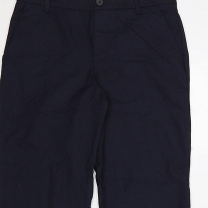 Zara Women’s Blue M Straight Leg Smart Trousers Pockets