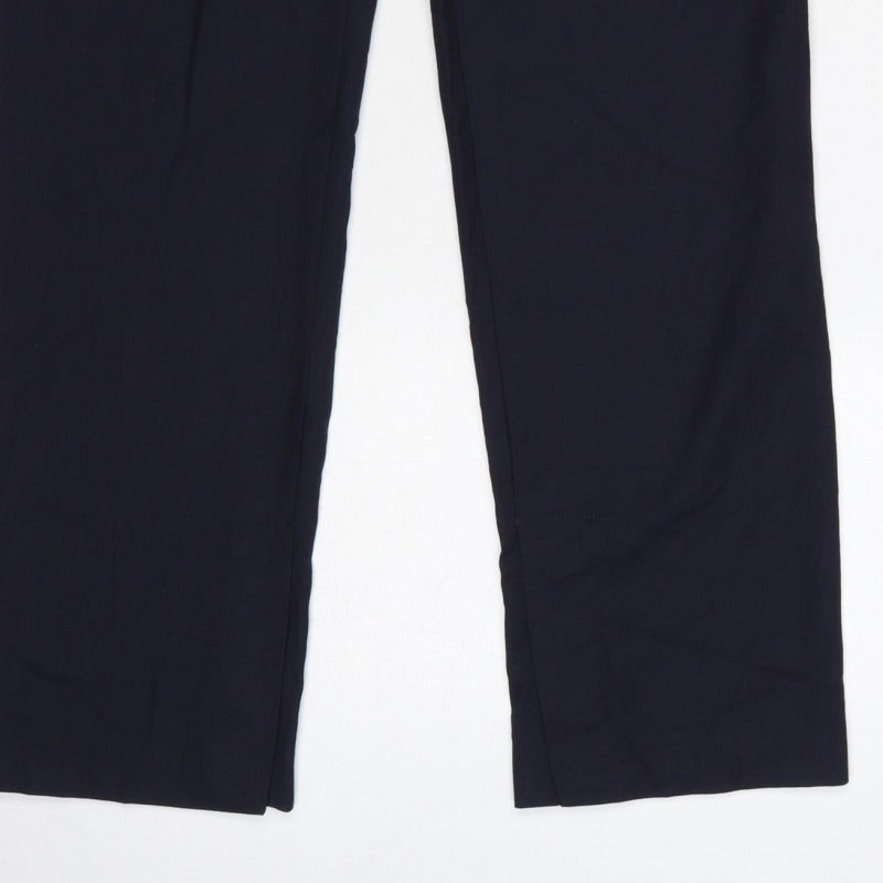 Zara Women’s Blue M Straight Leg Smart Trousers Pockets