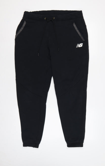 New Balance Men's Black M Jogger Trousers Tapered Drawstring Logo